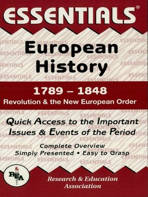 cover image of European History: 1789 to 1848 Essentials
